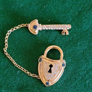 Nolan Miller  Lock and Key brooch